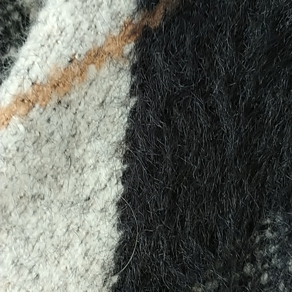 Marled Argyle Grey/Black Sweater Coat Jacket sz S - Picture 11 of 12